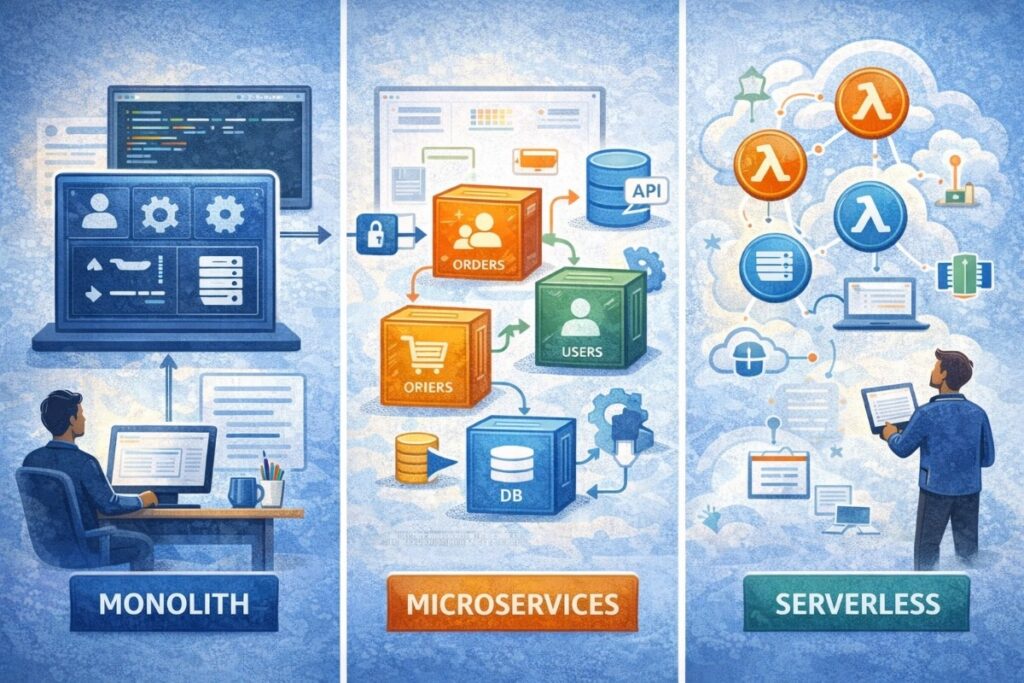 Monolith vs Microservices vs Serverless (2026 Comparison)