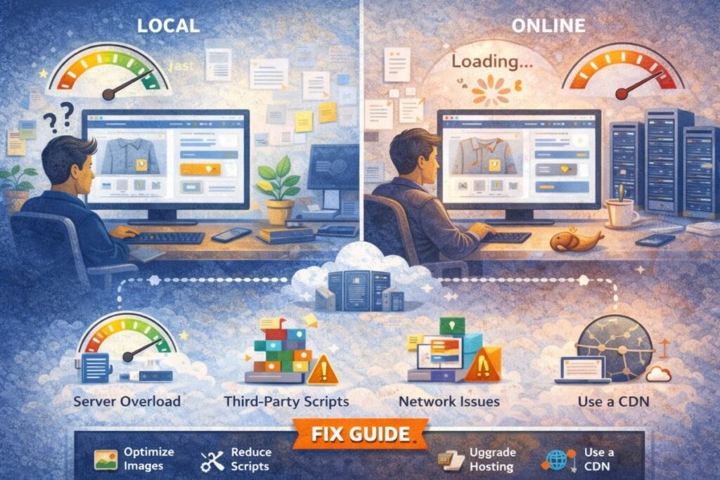 Why Your Website Loads Fast Locally but Slow Online (Fix Guide)